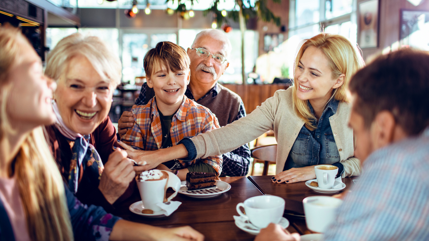 family dining in a family-friendly restaurant
